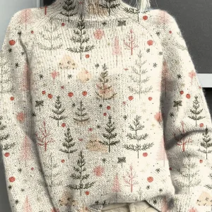 Lana | Pull Col Roulé Femme de Noël en Tricot Doux et Respirant