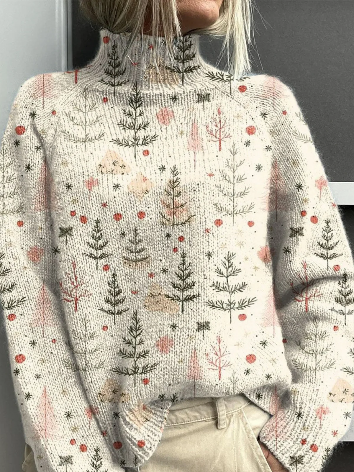 Lana | Pull Col Roulé Femme de Noël en Tricot Doux et Respirant