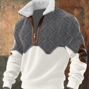 Léandre | Pull en Polaire Homme avec Col Montant et Zip