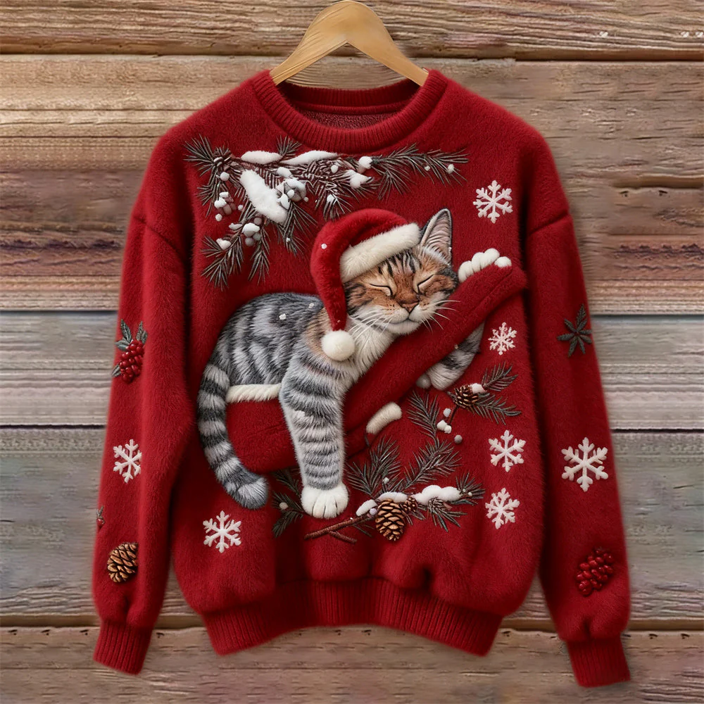 Anaëlle | Pull pour Chat de Noël Doux et Festif en Tissu Pelucheux – Image 5