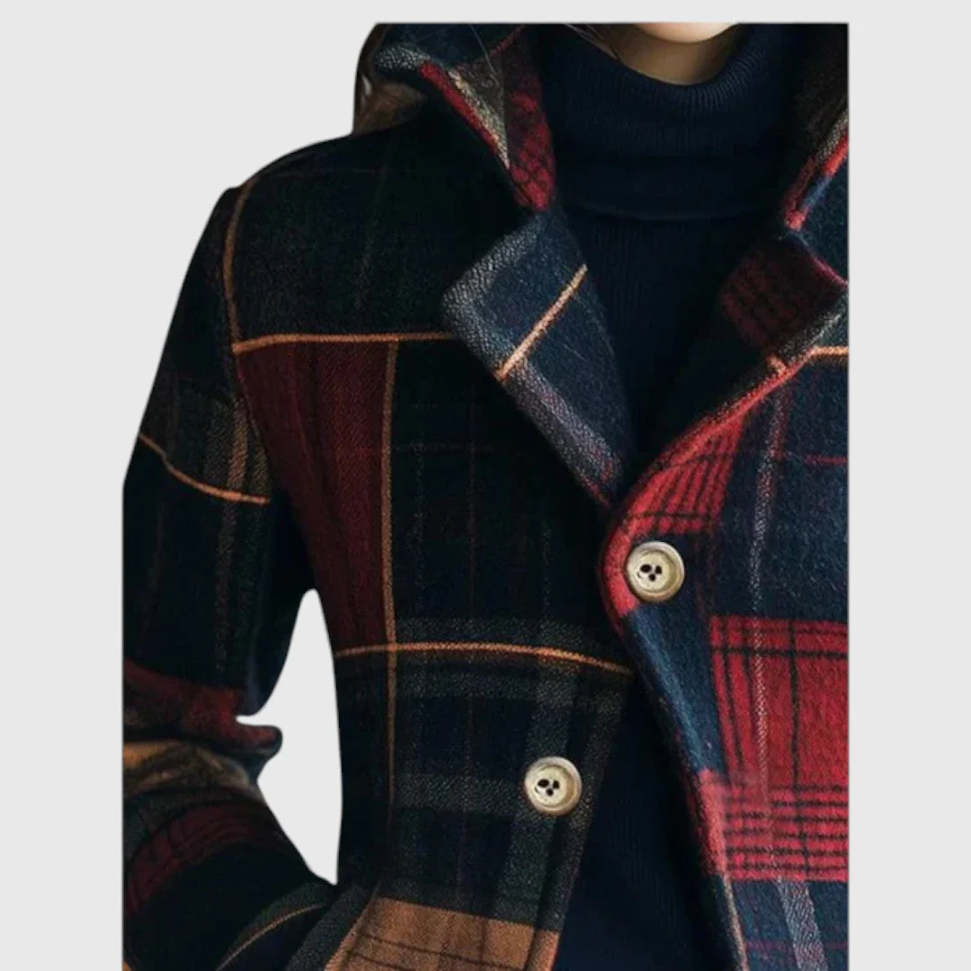 Aïda | Veste Femme Élégante à Carreaux pour Manteau Hiver – Image 2