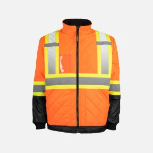 Veste de travail isolée – Haute visibilité et protection contre le froid