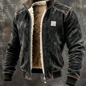 Lenny | Veste Thermique en Simili Cuir pour Homme avec Intérieur en Fourrure