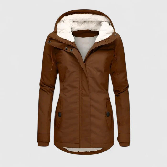 Amélie | Veste d'Hiver Femme Imperméable à Capuche Amélie avec Doublure en Polaire – Image 4