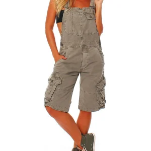 Salopette courte pour femmes avec poches cargo