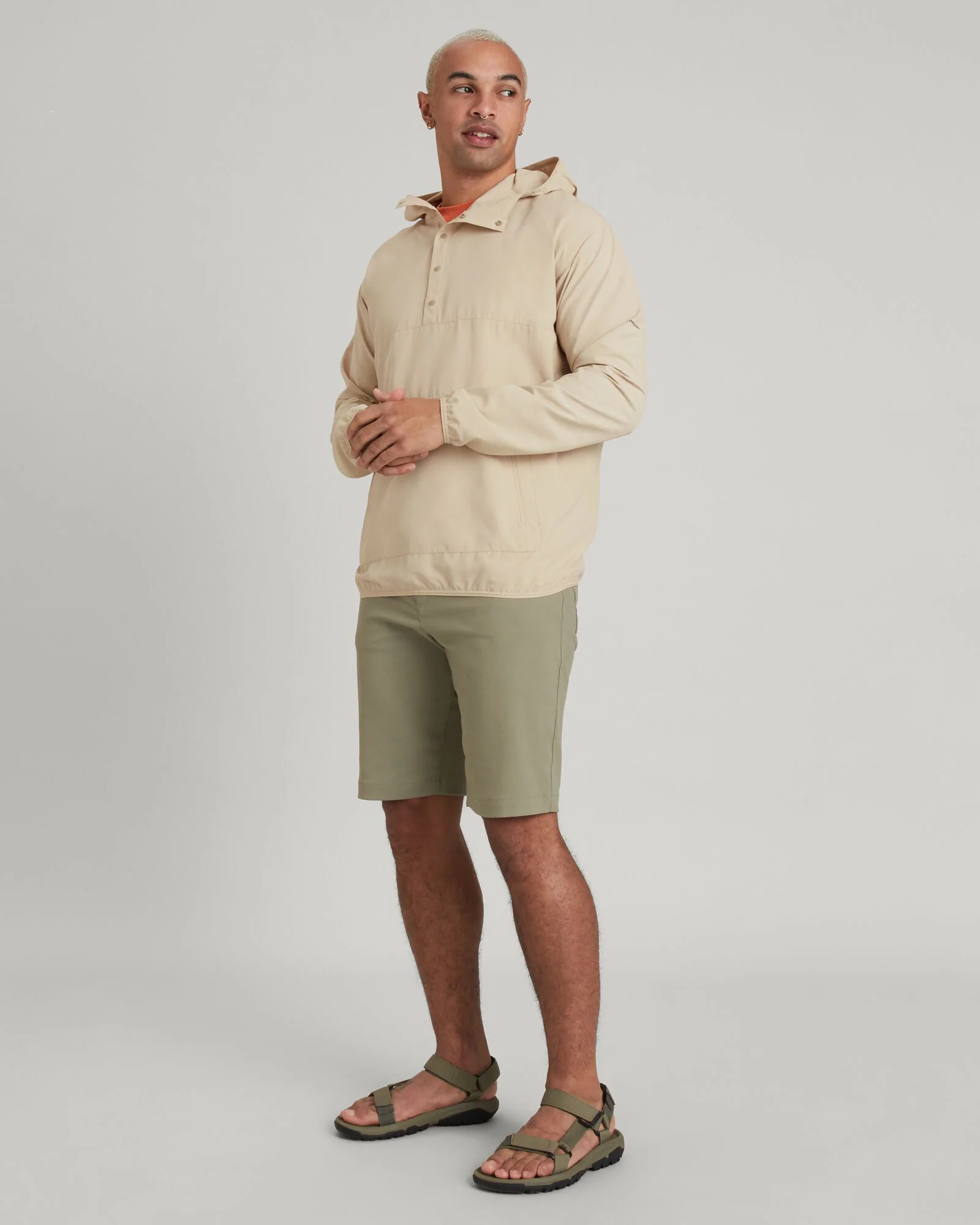 Chemise à capuche manches longues UPF pour homme SUN-Scout - Beige Dérive