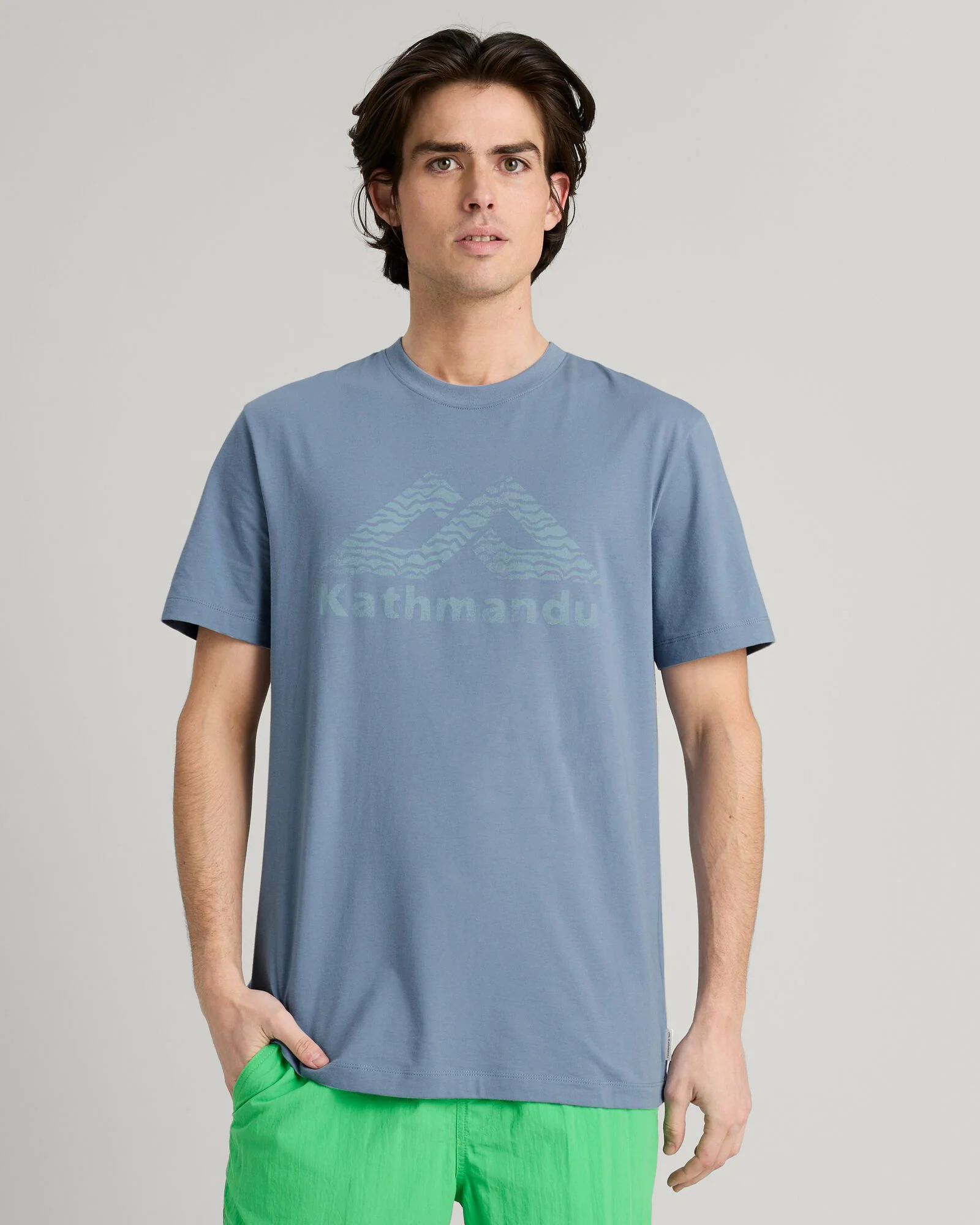 T-shirt à manches courtes avec logo Kathmandu pour homme - Bleu Crépuscule