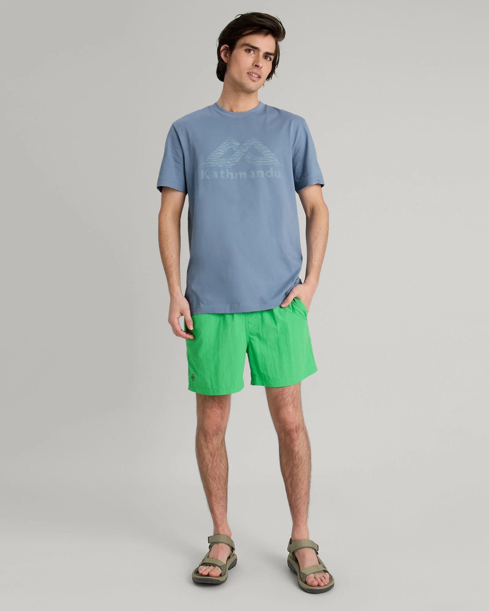 T-shirt à manches courtes avec logo Kathmandu pour homme - Bleu Crépuscule – Image 2