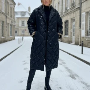 Chloé | Manteau Long Matelassé Femme Élégant et Confortable pour Hiver
