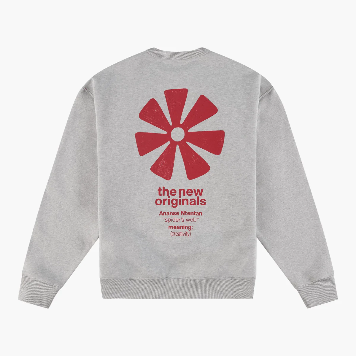 adinkra crewneck light grey melange – Image 2