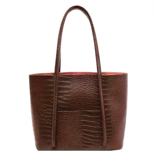 Grand Sac Tote Femme Cuir PU Gaufré