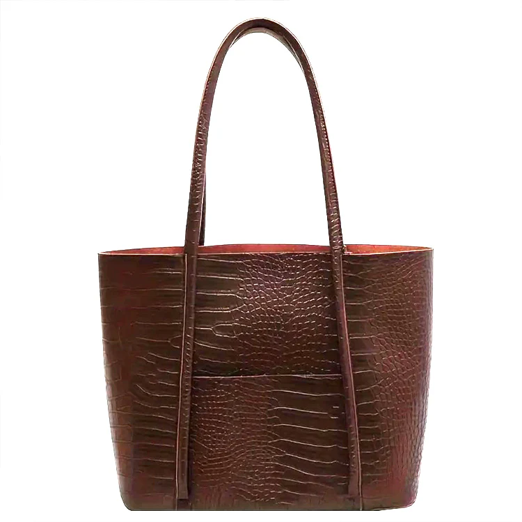 Grand Sac Tote Femme Cuir PU Gaufré