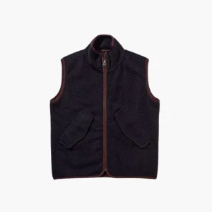 ANOTHER FLEECE VEST 1.0, NAVY/BROWN