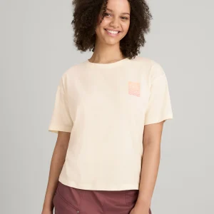 T-shirt en coton bio Sunrise Flower pour femme - Naturel