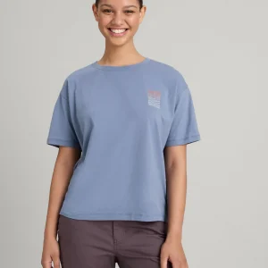 T-shirt en coton bio Sunrise Flower pour femme - Crépuscule