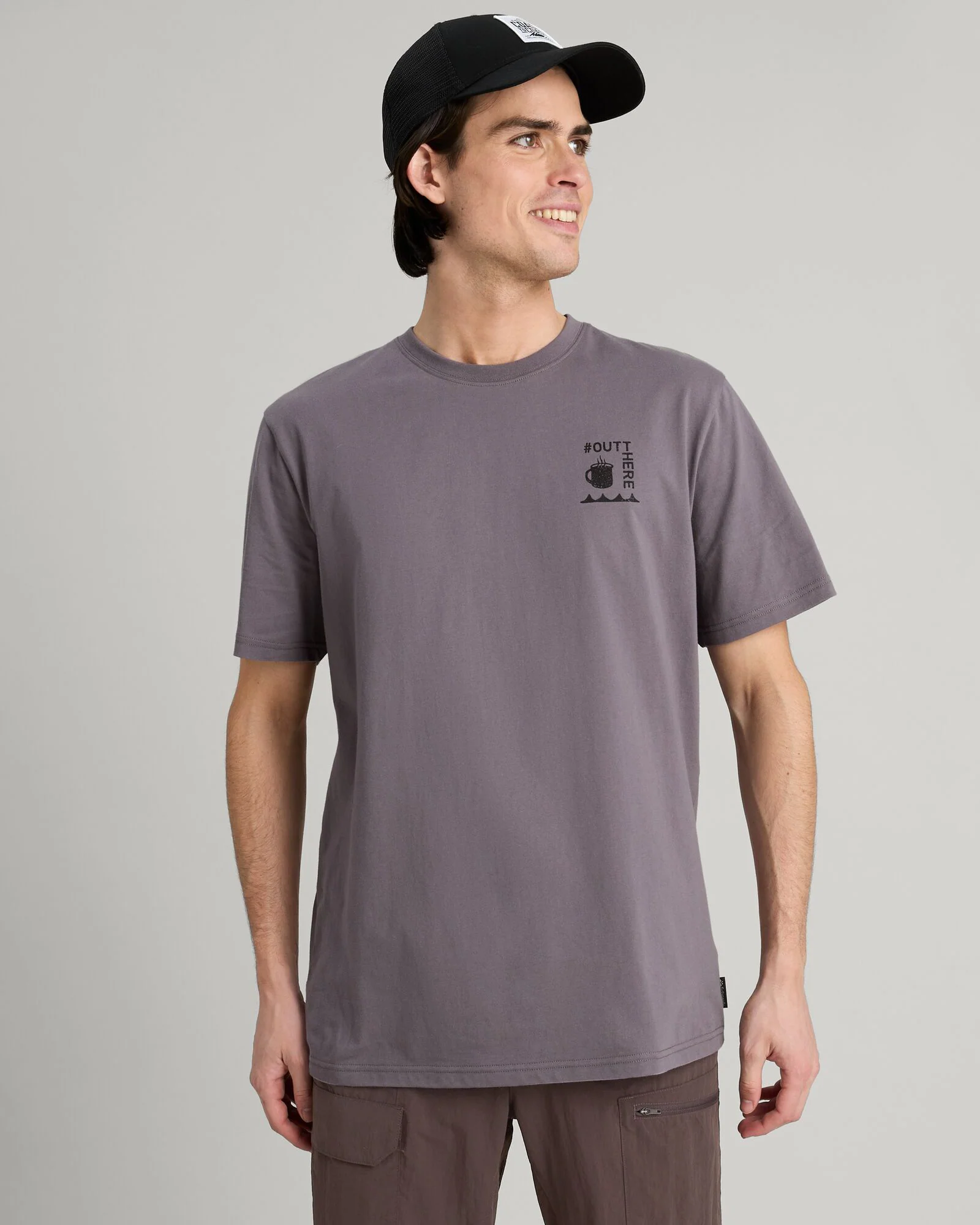 T-shirt en coton biologique Camp Vibes pour homme - Quartz clair
