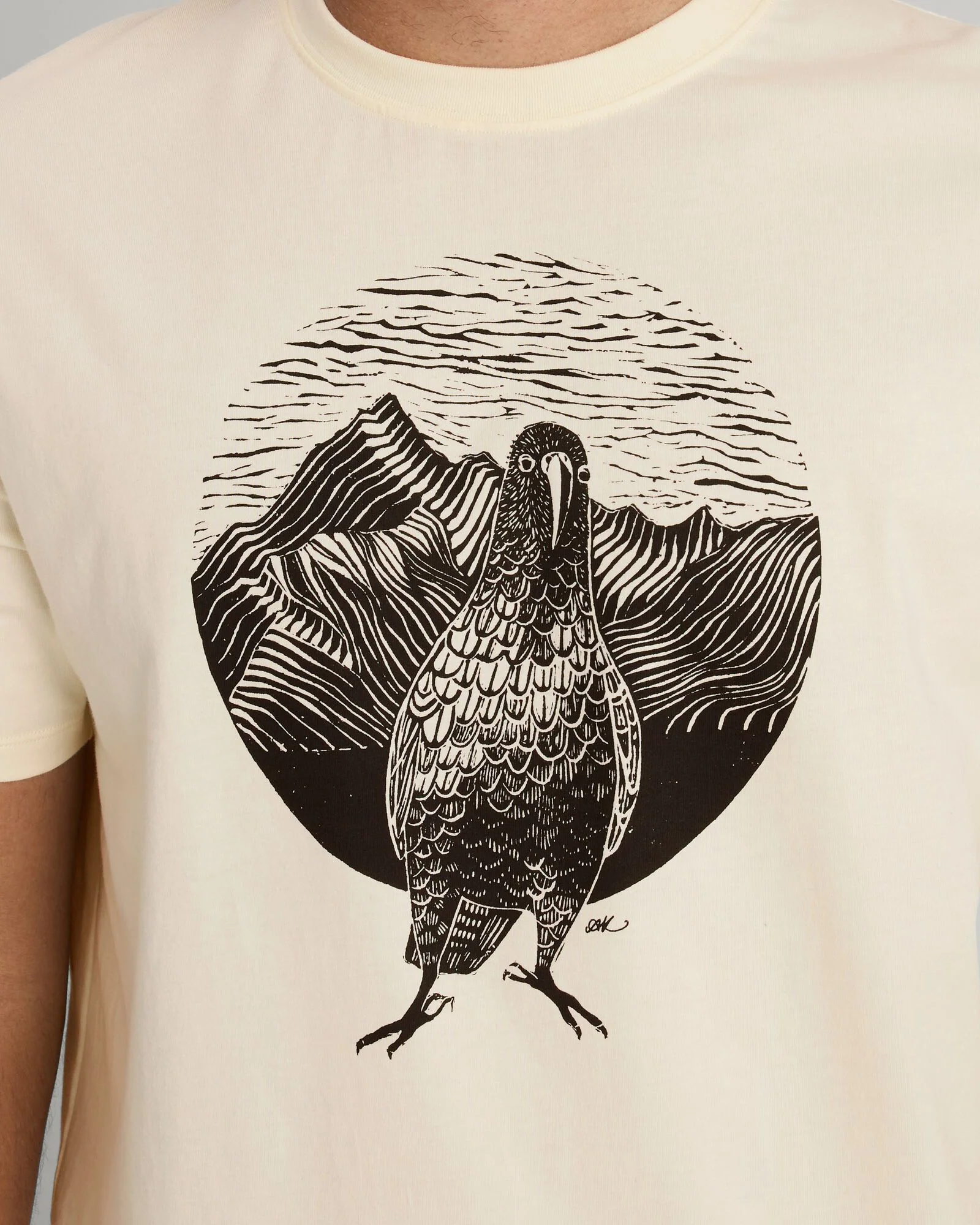 T-shirt en coton biologique Kea Calling pour homme - Naturel – Image 5