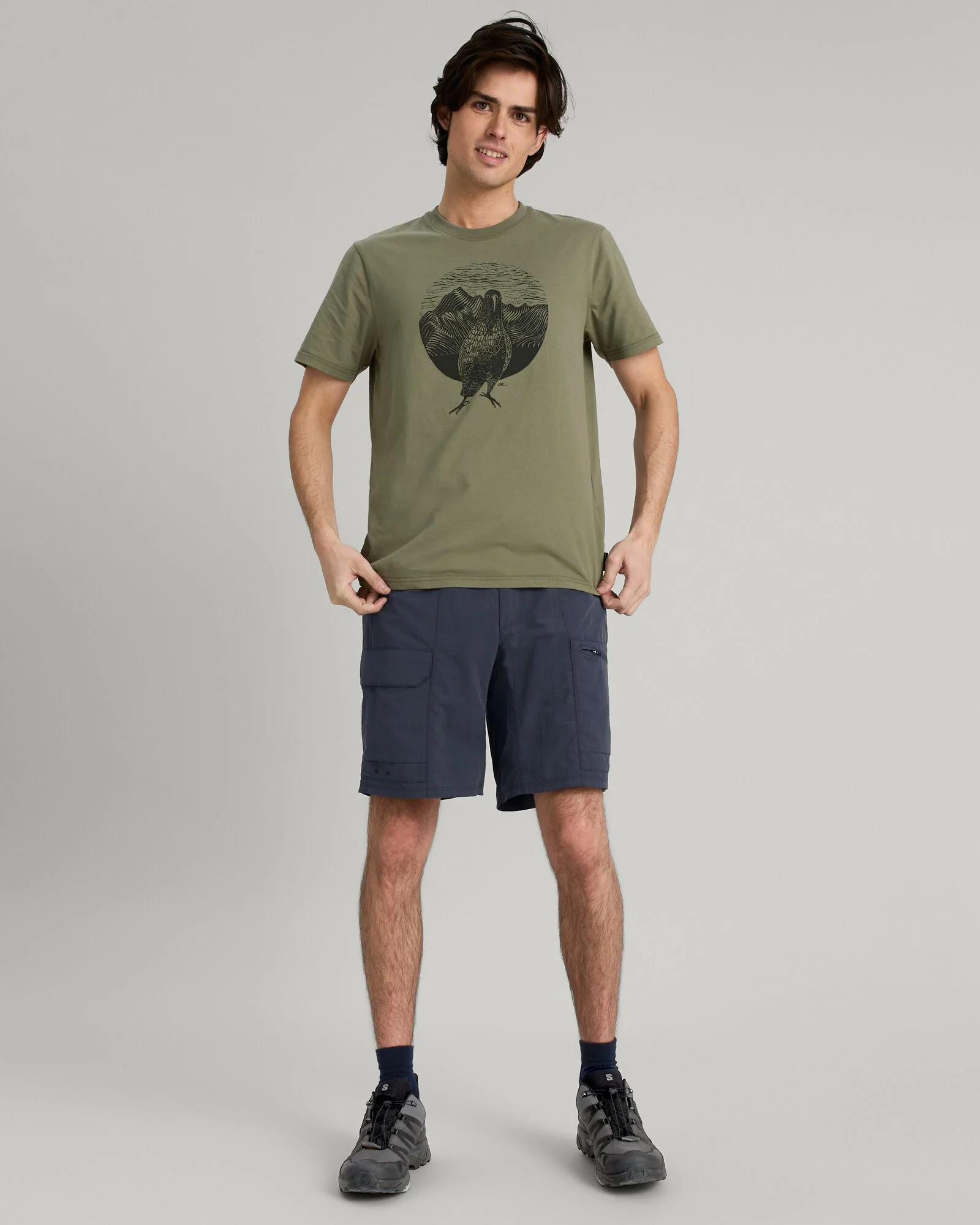 T-shirt en coton biologique Kea Calling pour homme - Vert Hêtre – Image 2