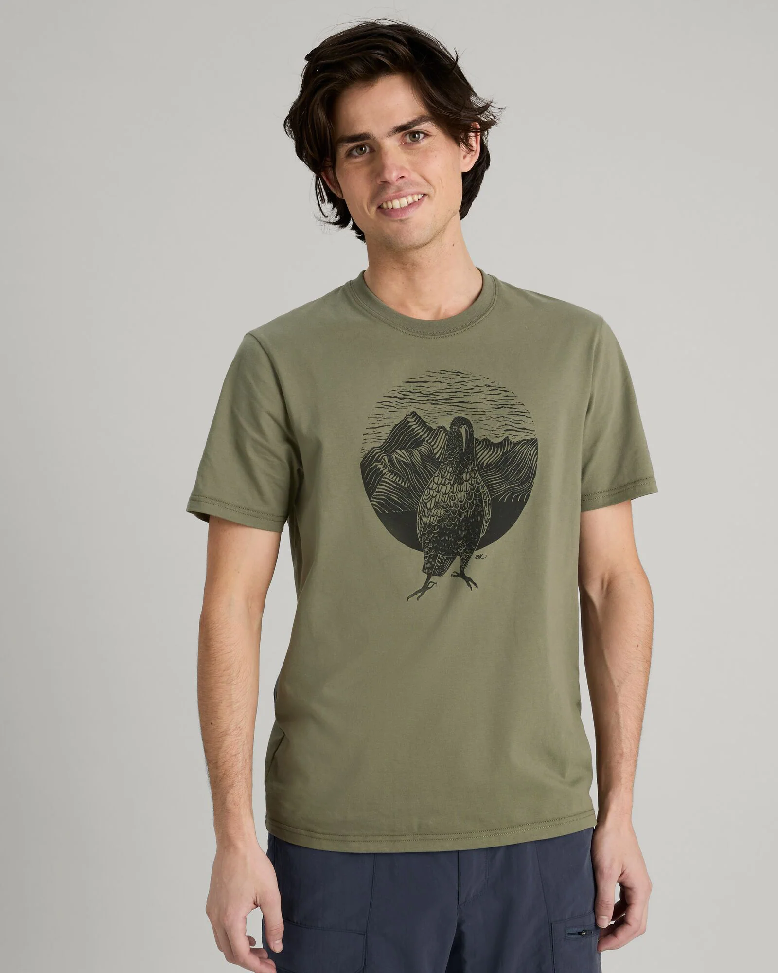 T-shirt en coton biologique Kea Calling pour homme - Vert Hêtre – Image 8