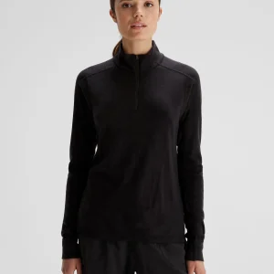 Haut à col zippé quart de tour K-Merino 250 pour femme – Black Stingray