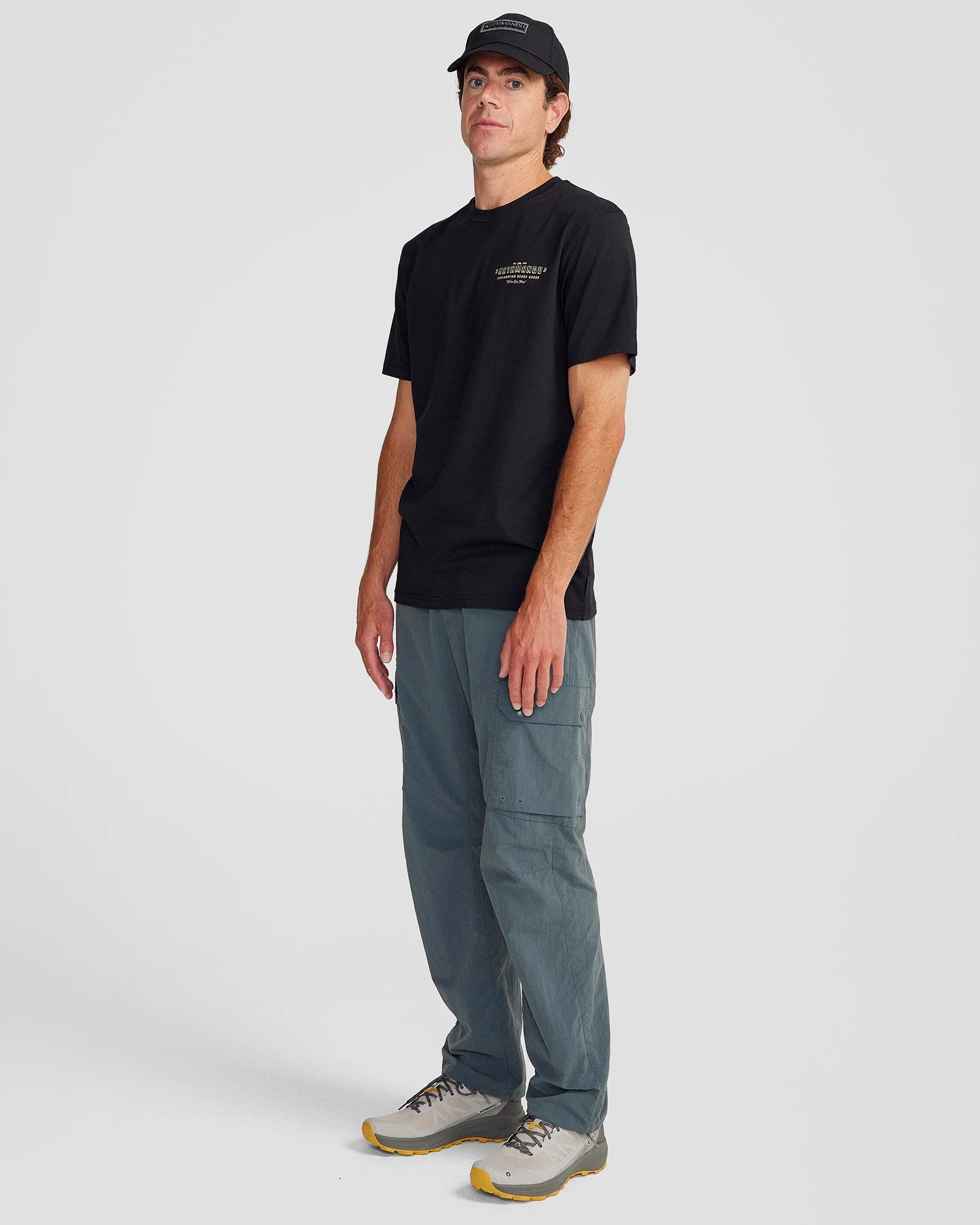 T-shirt Exploration en coton biologique pour homme – Noir Raie Manta – Image 3