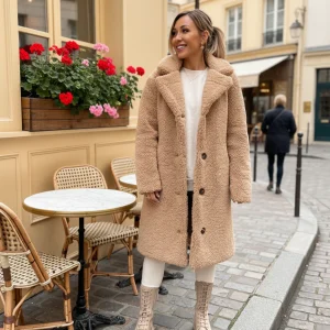 Béatrice| Élégante Manteau Femme en Peluche Chic pour un Style Raffiné
