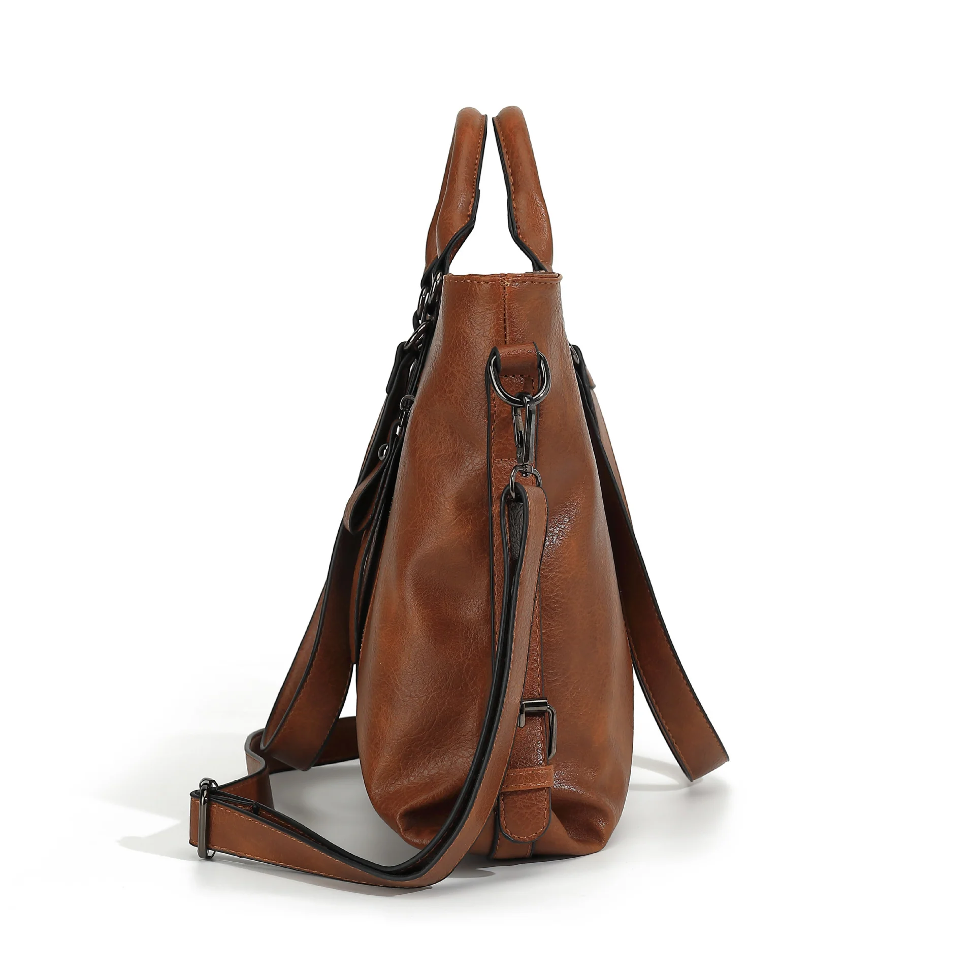 Sac Tote grande capacité en cuir souple – bandoulière simple – Image 5