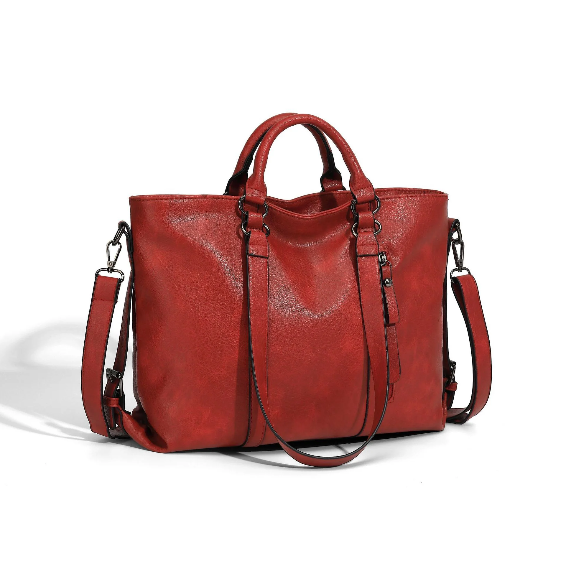 Sac Tote grande capacité en cuir souple – bandoulière simple – Image 9