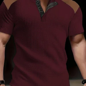 Mathieu｜T-shirt à manches courtes en maille gaufrée pour homme