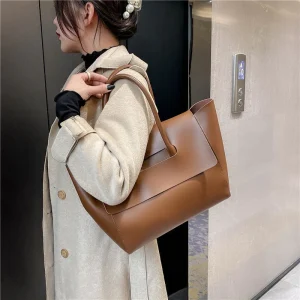 Sac à bandoulière fourre-tout femme – PU cuir chic, grande capacité